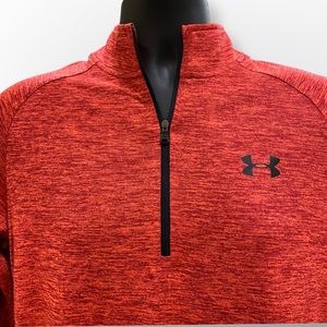 UNDERARMOUR Heatgear Zip-up Pullover NWT Small Orange